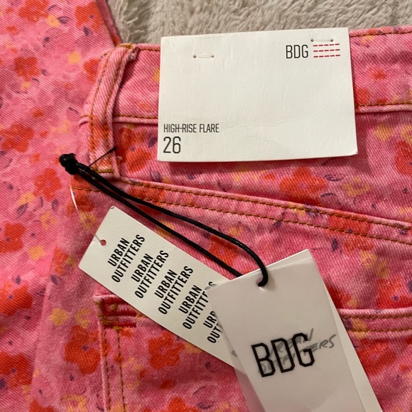 NWT BDG High Rise Flare Leg Floral Denim Pants - Picture 5 of 7